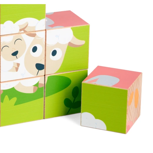 Hape Farm Animals Block Puzzle – Double-Sided Wooden Blocks - Hape - Image 13
