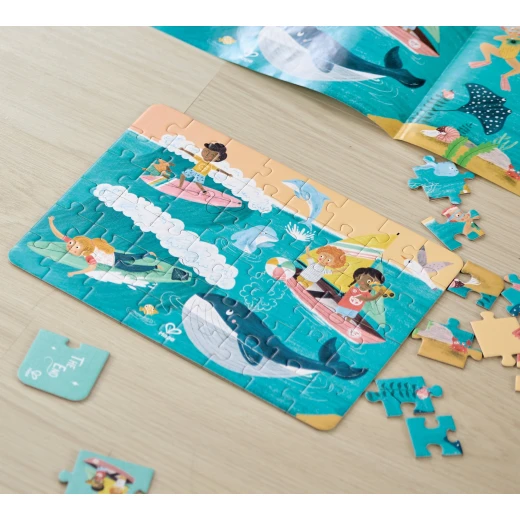 Hape Ocean Friends Puzzle – 3 x 48-Piece Puzzle Set with Storytelling Tiles - Hape - Image 7