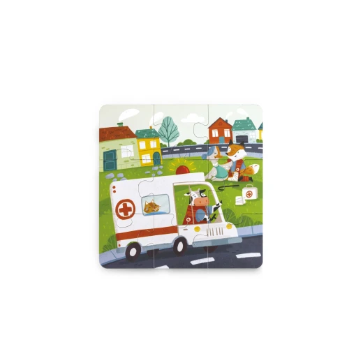Hape Rescue Vehicles Puzzle – 4-in-1 Progressive Puzzle Set (9-20 Pieces) - Hape - Image 6