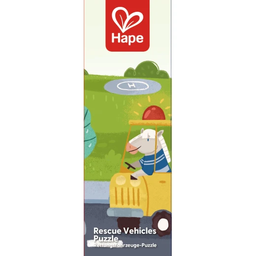 Hape Rescue Vehicles Puzzle – 4-in-1 Progressive Puzzle Set (9-20 Pieces) - Hape - Image 10