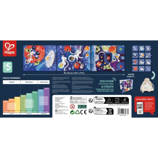 Hape Space Adventure Puzzle – 3 x 36-Piece Puzzle Set with Storytelling Tiles - Hape - Image 10