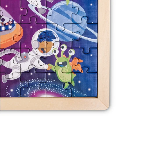 Hape Space Friends Puzzle – 48-Piece Reversible Colour-In Puzzle