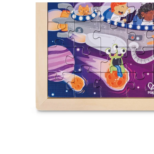 Hape Space Friends Puzzle – 48-Piece Reversible Colour-In Puzzle - Image 2