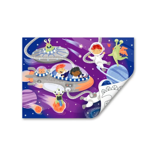 Hape Space Friends Puzzle – 48-Piece Reversible Colour-In Puzzle - Image 6