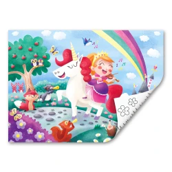 Hape Unicorn Friends Puzzle – 24-Piece Reversible Colour-In Puzzle