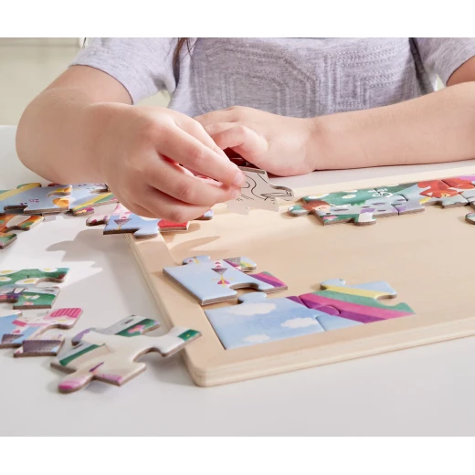 Hape Unicorn Friends Puzzle – 24-Piece Reversible Colour-In Puzzle - Hape - Image 2