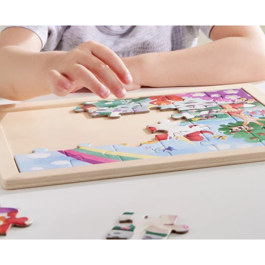 Hape Unicorn Friends Puzzle – 24-Piece Reversible Colour-In Puzzle - Hape - Image 3