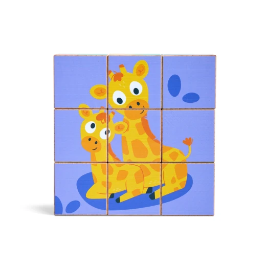 Hape Wild Animals Block Puzzle – Double-Sided Wooden Blocks - Hape - Image 2