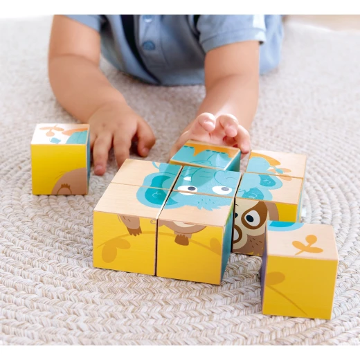 Hape Wild Animals Block Puzzle – Double-Sided Wooden Blocks - Hape - Image 4