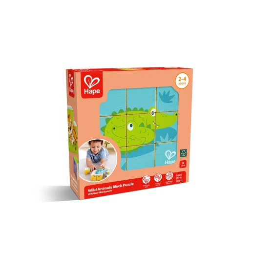 Hape Wild Animals Block Puzzle – Double-Sided Wooden Blocks - Hape - Image 5