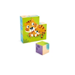 Hape Wild Animals Block Puzzle – Double-Sided Wooden Blocks