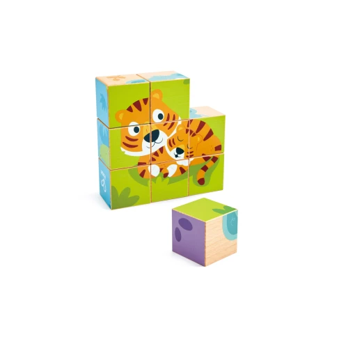 Hape Wild Animals Block Puzzle – Double-Sided Wooden Blocks Hape Wild Animals Block Puzzle – Double-Sided Wooden Blocks