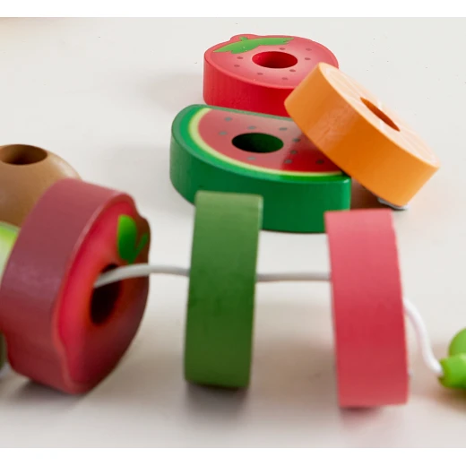 Hape Caterpillar Fruit Feast Set – Wooden Threading Toy (15 Pieces) - Hape - Image 12