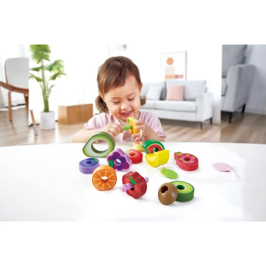 Hape Caterpillar Fruit Feast Set – Wooden Threading Toy (15 Pieces) - Hape - Image 20