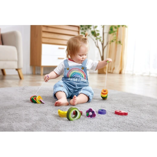 Hape Caterpillar Fruit Feast Set – Wooden Threading Toy (15 Pieces) - Hape - Image 15