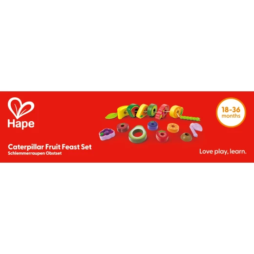Hape Caterpillar Fruit Feast Set – Wooden Threading Toy (15 Pieces) - Hape - Image 7