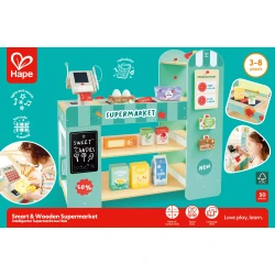Hape Smart & Wooden Supermarket – Play Shop with Scanner & Conveyor Belt