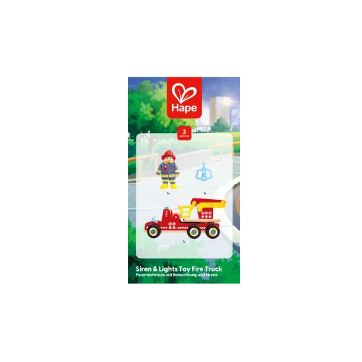 Hape Siren & Lights Toy Fire Truck – Fire Engine with Extendable Ladder - Hape - Image 2