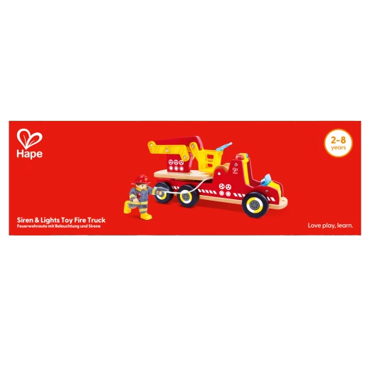 Hape Siren & Lights Toy Fire Truck – Fire Engine with Extendable Ladder - Hape - Image 4