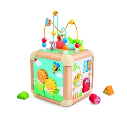 Hape Green Thumbs Activity Cube – Nature-Themed Wooden Activity Centre