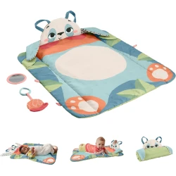 Fisher Price Panda Baby Activity Play Mat with Roly Poly Panda and 2 Toys for Sensory Exploration