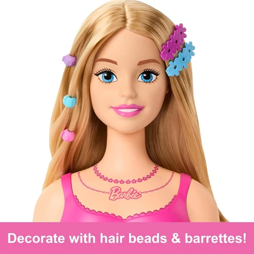 Matte Barbie Styling Head with Blonde Hair &amp; 20 Accessories for Hair Styling Fun - Barbie - Image 2