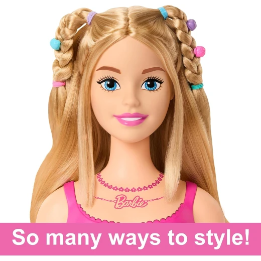 Matte Barbie Styling Head with Blonde Hair &amp; 20 Accessories for Hair Styling Fun - Barbie - Image 3
