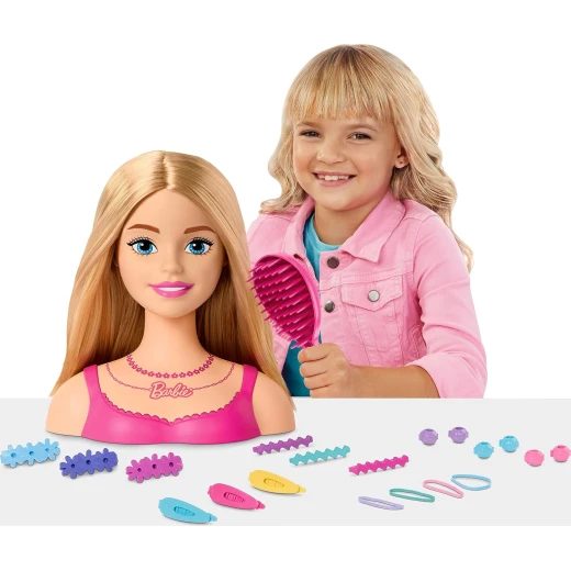 Matte Barbie Styling Head with Blonde Hair &amp; 20 Accessories for Hair Styling Fun - Barbie - Image 5