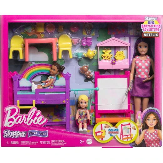 Mattel Barbie Skipper First Jobs Daycare Playset with 3 Dolls and Accessories for Kids Imaginative Play - Barbie - Image 3