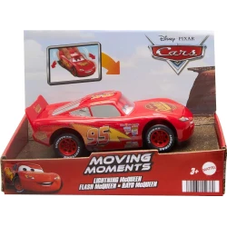Mattel Disney Pixar Cars Moving Moments Toy Car with Eyes &amp; Mouth that Move, Lightning McQueen Race Car, 7 inches Long