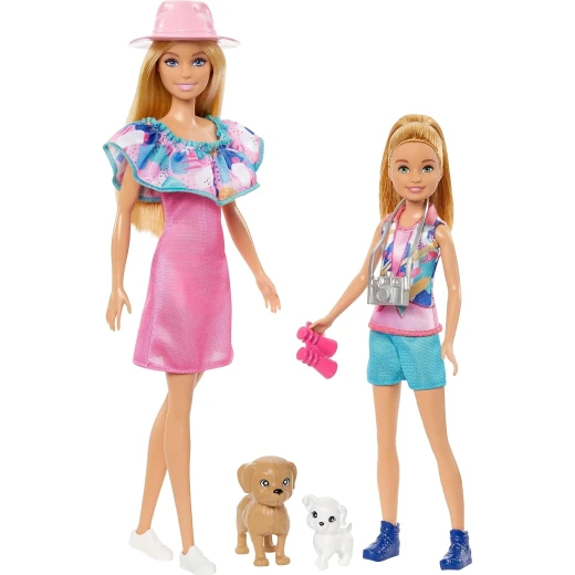 Mattel Barbie &amp; Stacie Doll Set with Blonde Hair &amp; Blue Eyes for Kids, 2 Pet Dogs, Summer Clothes - Barbie - Image 3