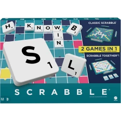 Mattel Games Scrabble Board Game, Family Word Game with Two Ways to Play, includes 50 Goal Cards that Teach Scrabble Basics for 2-4 Players, UK Version, HWD43