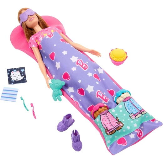 Barbie Puppy Slumber Party Playset with Color Change Feature &amp; Toy Dogs for Kids - Barbie - Image 2