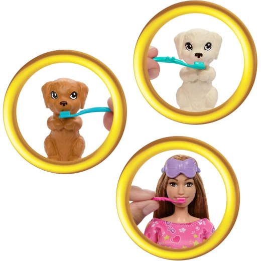 Barbie Puppy Slumber Party Playset with Color Change Feature &amp; Toy Dogs for Kids - Barbie - Image 6