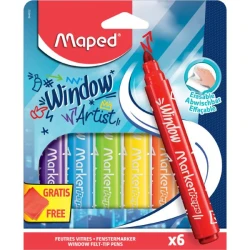 أقلام تحديد النوافذ Maped Marker'Peps - مجموعة من 6 - رأس دائري 2 مم