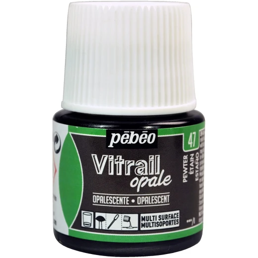 PEBEO Vitrail 45ml Op Pewter #050-047 Glass Paint for Art PEBEO Vitrail 45ml Op Pewter #050-047 Glass Paint for Art