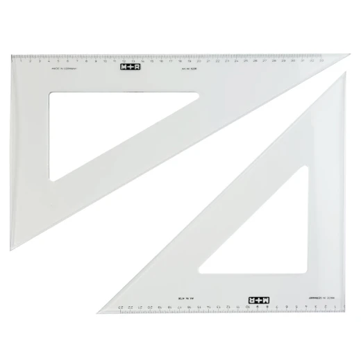 Möbius + Ruppert 7036 Transparent Drawing Triangle Set - 36cm