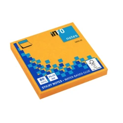 ملاحظات لاصقة ام كي بلس انفو 75x75مم 80 ورقة برتقالي