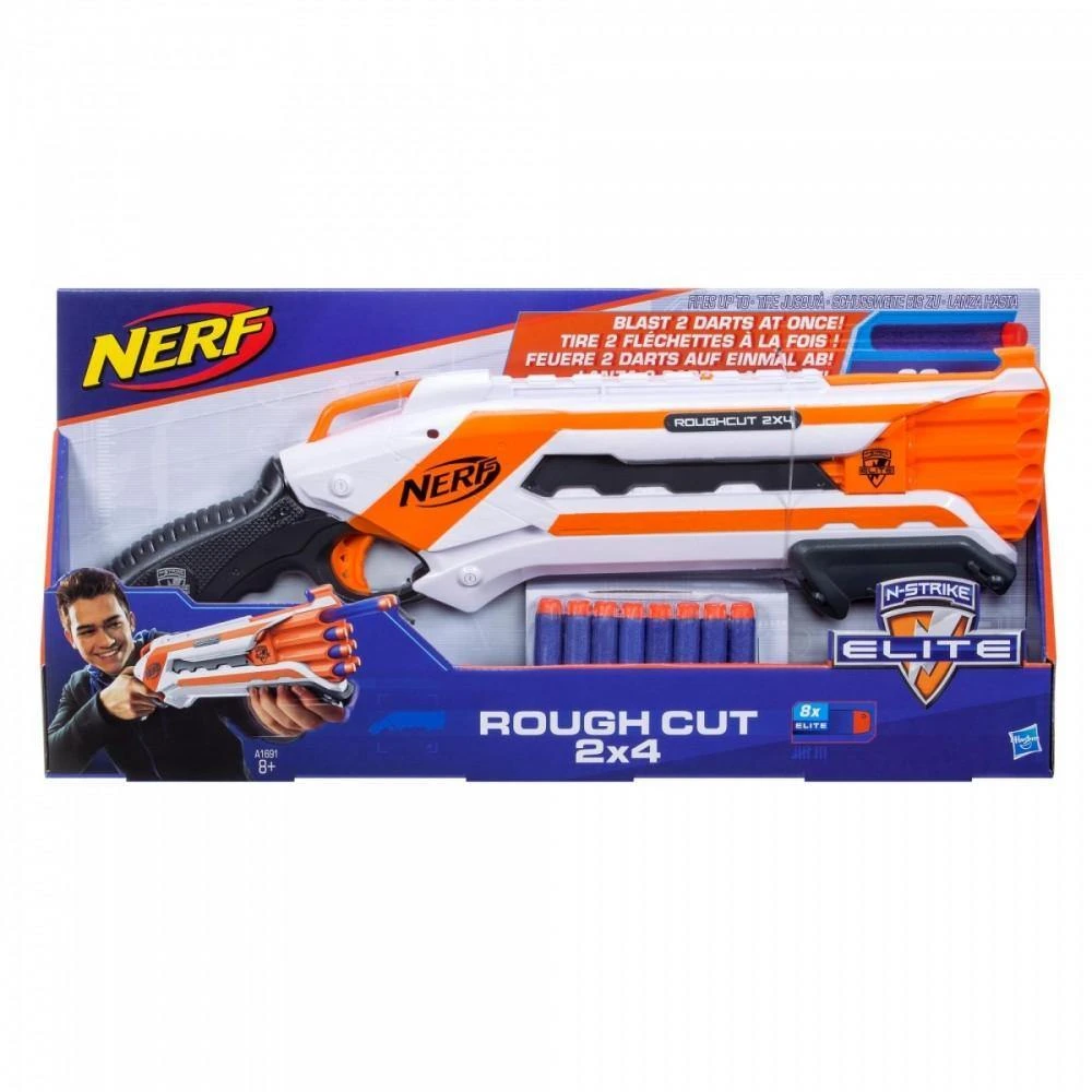 Nerf Elite Rough Cut 2X4 Blaster - Double-Barreled Action