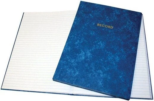 Bassile A4 Hard Cover Record Book 96 Sheets Lined for School & Office