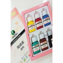 Maries Glass Ceramic Paint Set 6 Colors x 30ml - Vibrant &amp; Durable