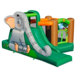 Happy Hop Elephant Inflatable Bouncer with Slide and Ball Pit