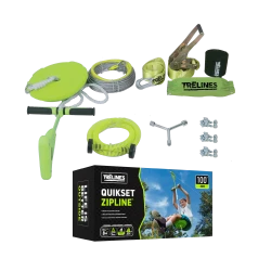 Trelines Zipline 100 ft. Quickset with Brake - Backyard Fun