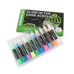 Art Ranger Glow in the Dark Acrylic Paint Set 10x30ml for Canvas