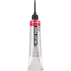 Amsterdam Silver Relief Paint 20ml - Create 3D Effects on Various Surfaces