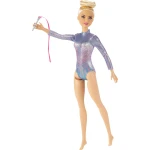 Mattel Barbie Blonde Rhythmic Gymnast Doll in a Purple Leotard: Inspiring Careers Collection, Featuring a 12-Inch Doll &amp; Rhythmic Accessories for Hours of Play - Barbie