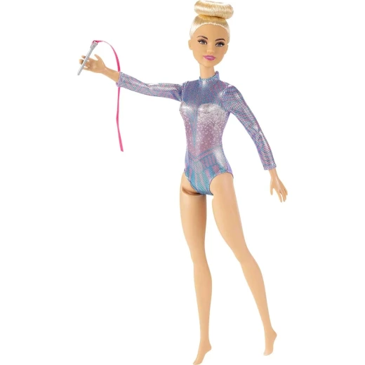 Mattel Barbie Blonde Rhythmic Gymnast Doll in a Purple Leotard: Inspiring Careers Collection, Featuring a 12-Inch Doll & Rhythmic Accessories for Hours of Play Mattel Barbie Blonde Rhythmic Gymnast Doll in a Purple Leotard: Inspiring Careers Collection, Featuring a 12-Inch Doll & Rhythmic Accessories for Hours of Play