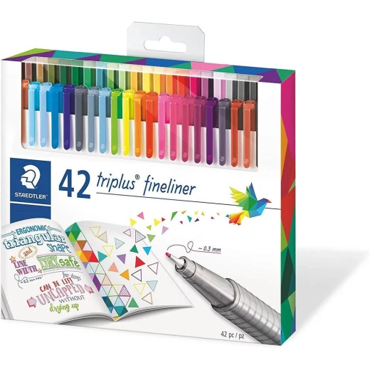 Staedtler | Triplus Triangular Fineliner Pen - Pack of 42 Staedtler | Triplus Triangular Fineliner Pen - Pack of 42