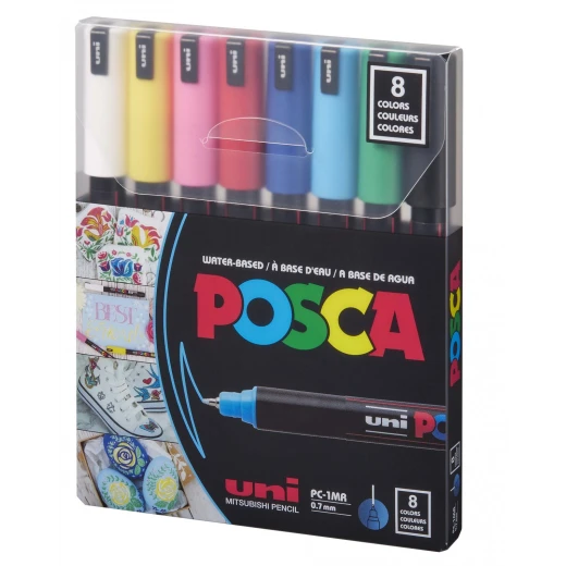 Uni-Ball | Uni Posca Paint Marker Set PC-1MR | 8 Colors Uni-Ball | Uni Posca Paint Marker Set PC-1MR | 8 Colors