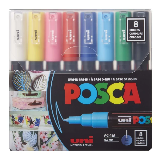 Uni-Ball | Uni Posca Paint Marker Pen Extra Fine PC-1M | 8 Colors - Uni - Image 2